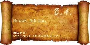 Bruck Adrián névjegykártya